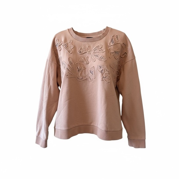 Banana Republic Tops - Banana Republic Women's Dusty Rose Embroidered Sweatshirt